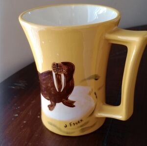 Vintage 1971 Hand Painted Ceramic Mug